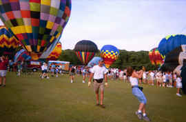 Crew working at balloon festival